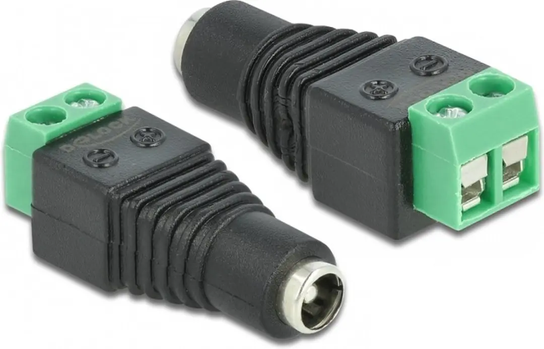 Delock Adapter DC 2,1x5,5mm Buchse-Terminalblock 2 Pin