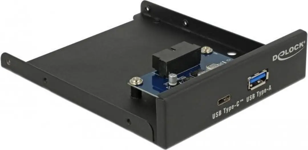 Delock 63962 USB 5Gbps Panel 3.5" - Type-C + Type-A - Zwart