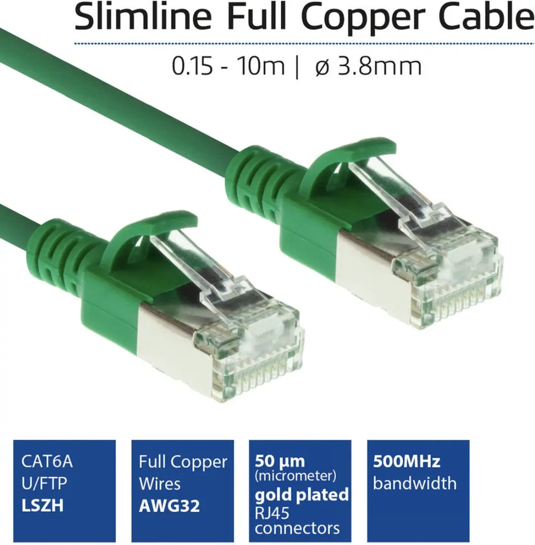 ACT DC7707 Groene LSZH U/FTP CAT6A Patchkabel 7m - Snagless - afbeelding 6 van 6