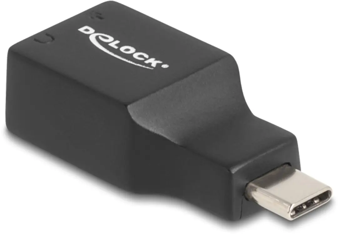 Delock USB Soundkaart Type-C naar 2x 3.5mm - Zwart