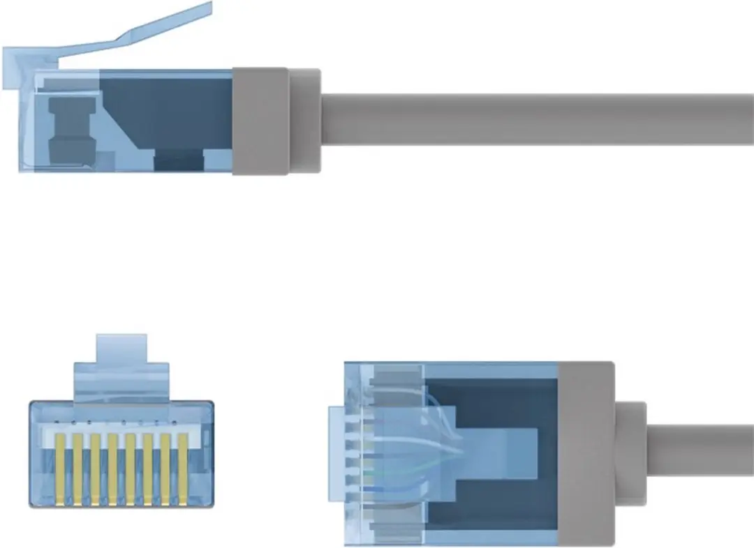 Goobay UTP CAT6A Slimline Netwerkkabel KD24247 - 0,15m - Grijs