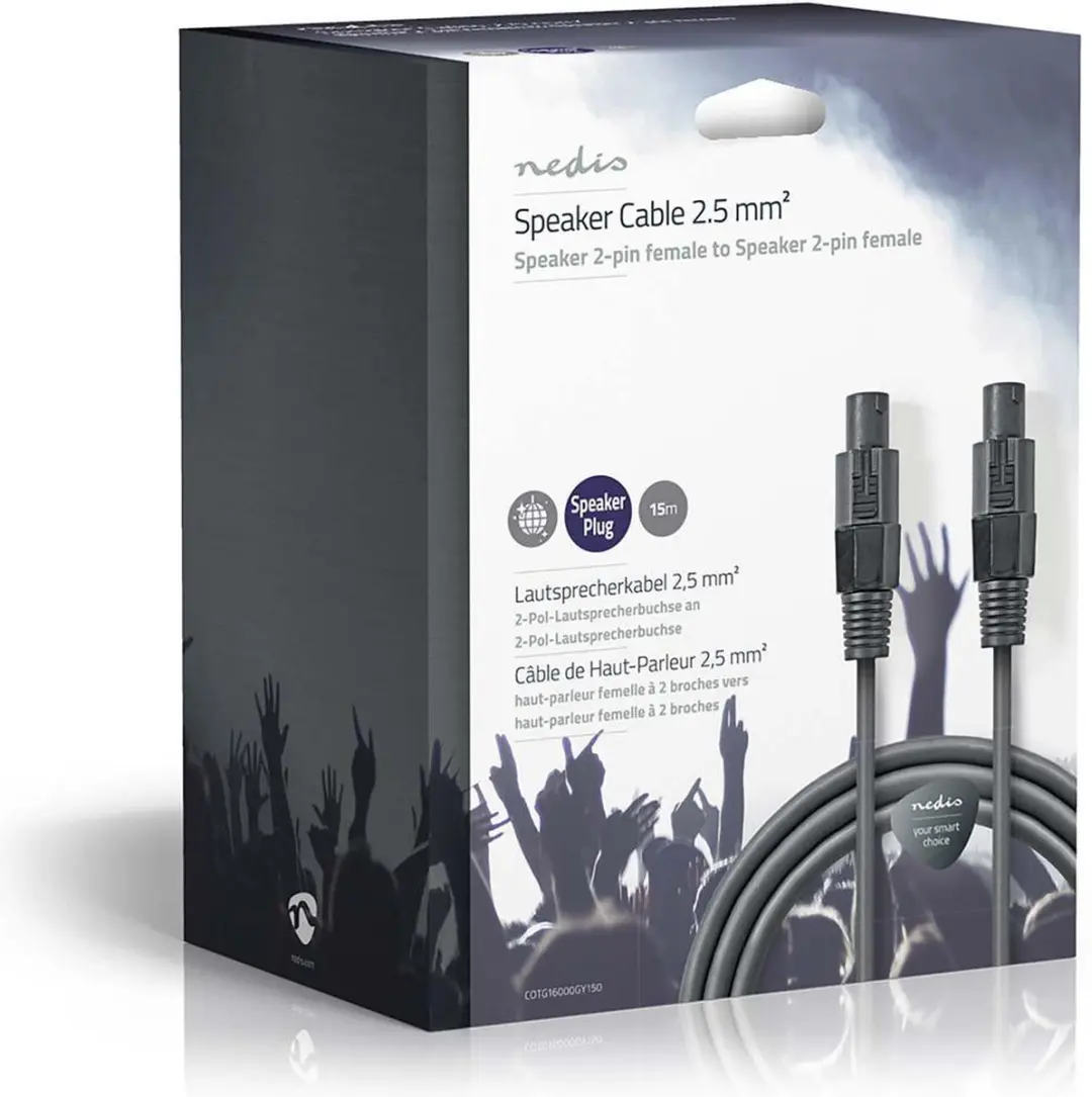 Nedis Speaker-Kabel COTG16000GY150 - 15m - Donkergrijs