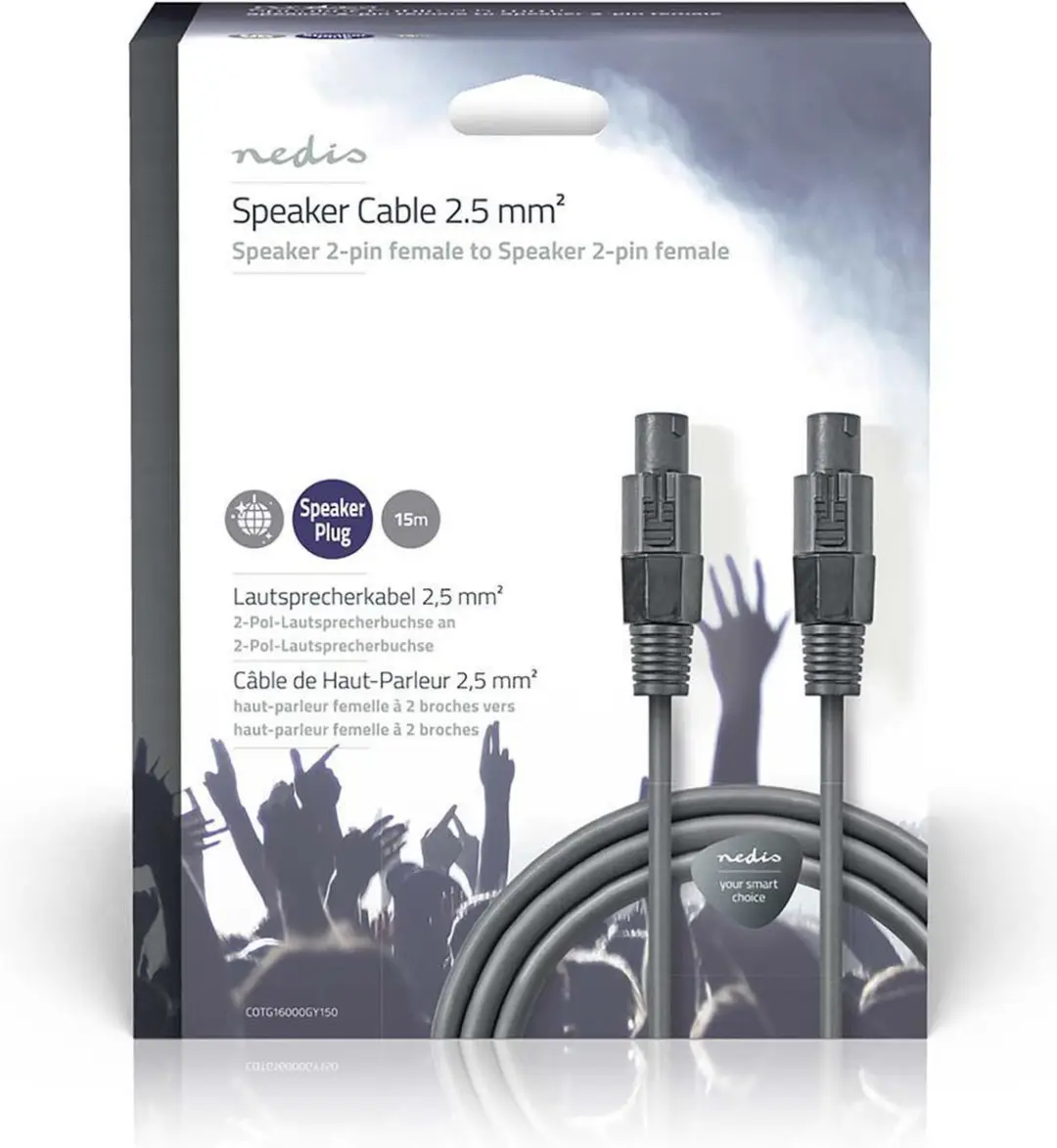 Nedis Speaker-Kabel COTG16000GY150 - 15m - Donkergrijs