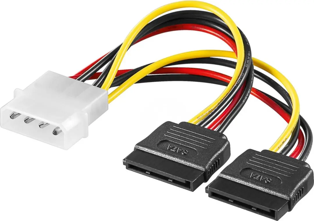 Goobay Y-Stroomkabel PC 5.25 naar 2x SATA