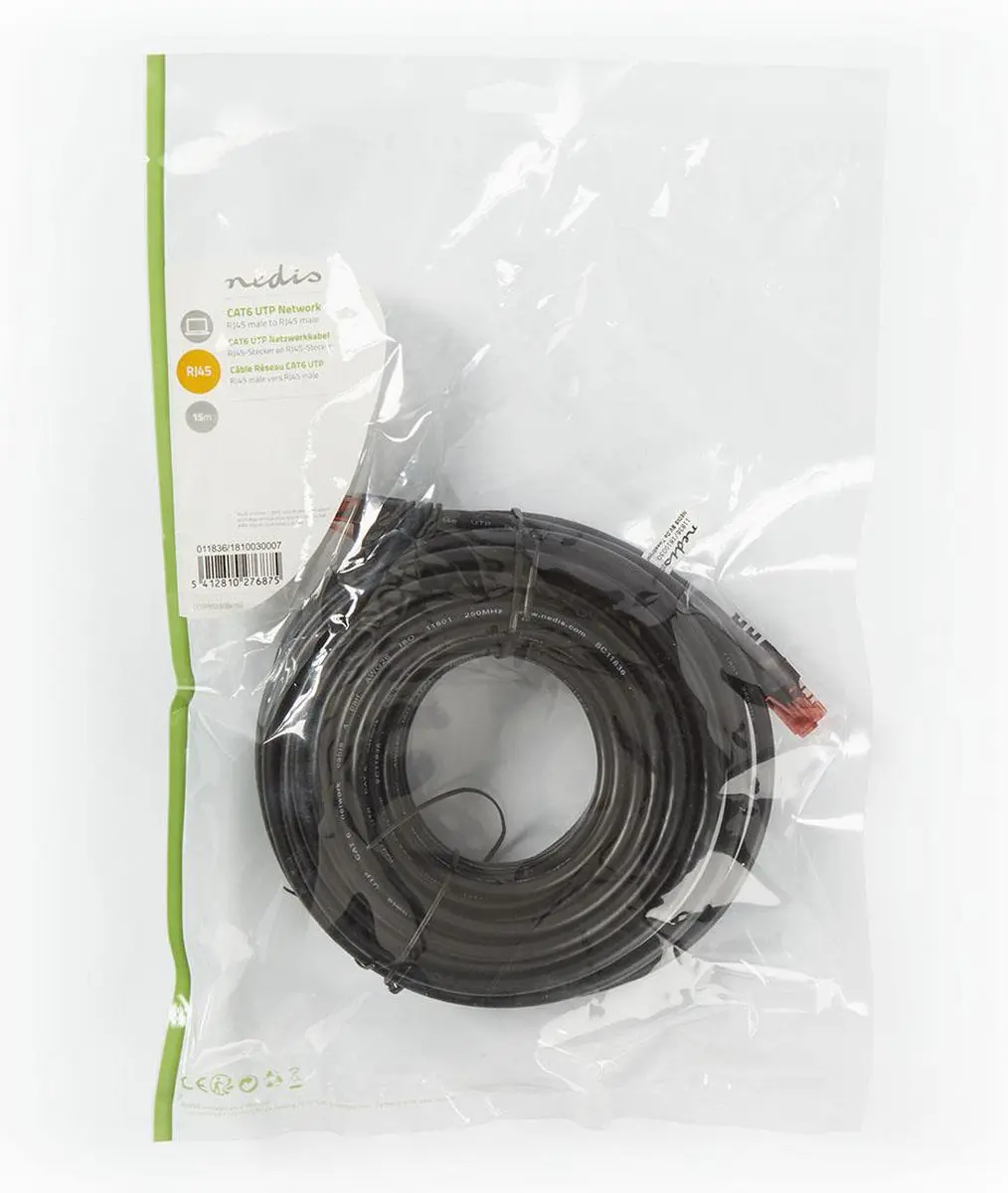 Nedis CAT6 Netwerkkabel 15m - Zwart
