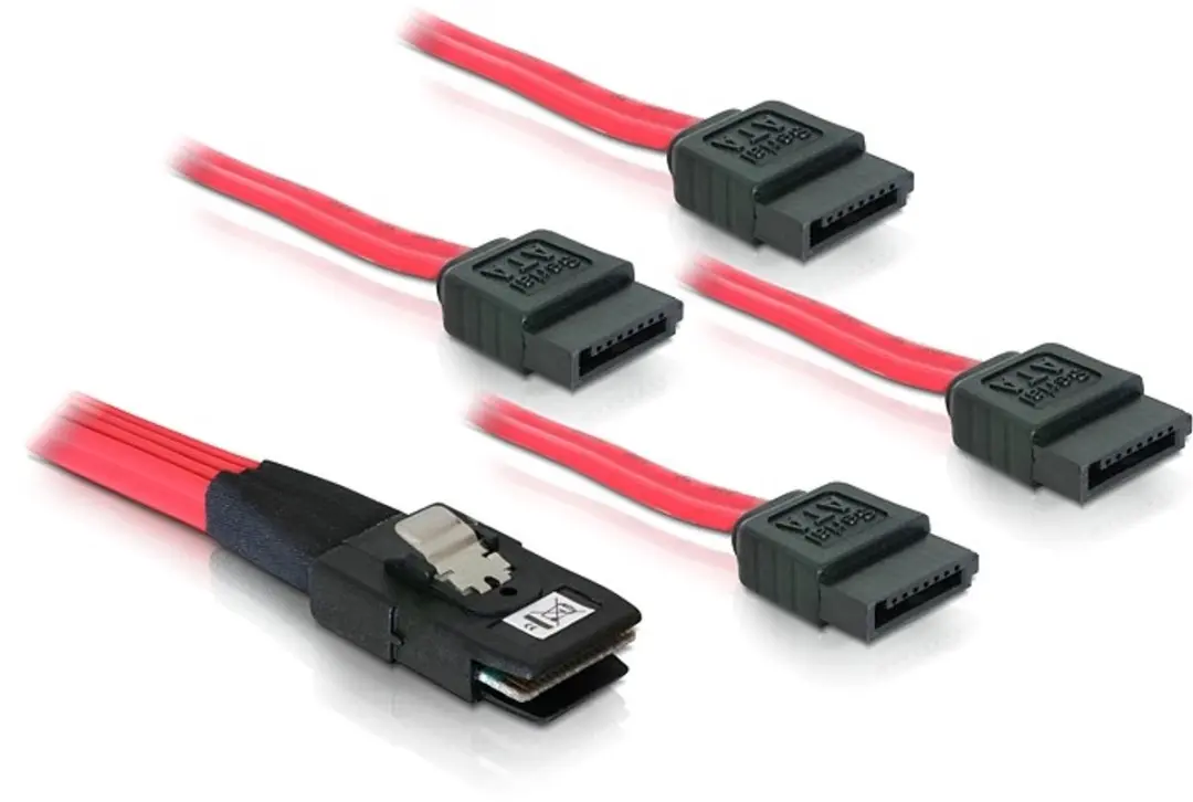 Delock Mini-SAS SFF-8087 naar 4x SATA Kabel