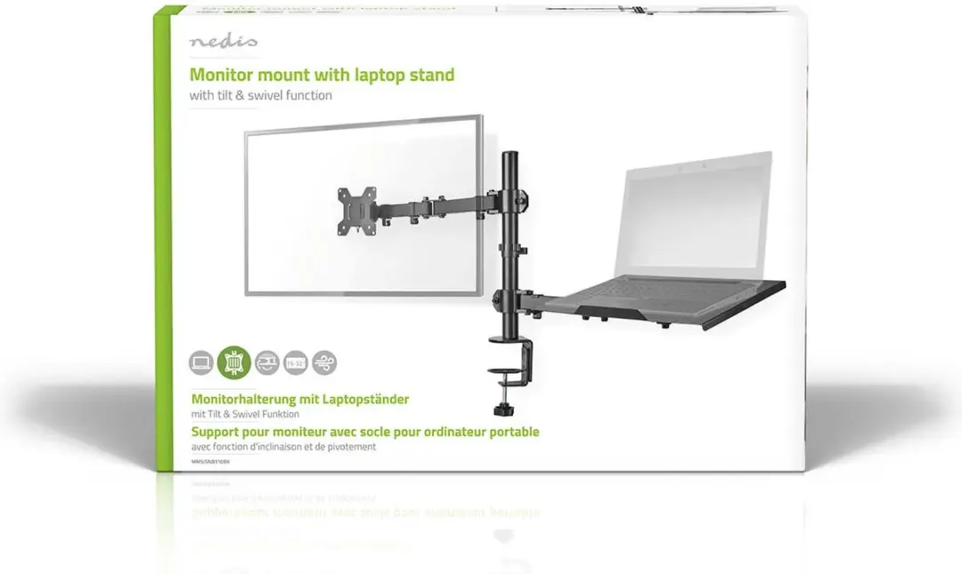 Nedis Monitorbeugel MMSISNB110BK - 1 Scherm - 75x75/100x100mm - Zwart