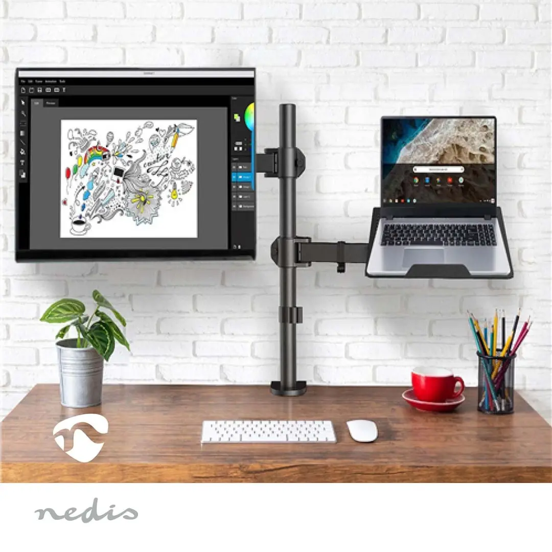 Nedis Monitorbeugel MMSISNB110BK - 1 Scherm - 75x75/100x100mm - Zwart
