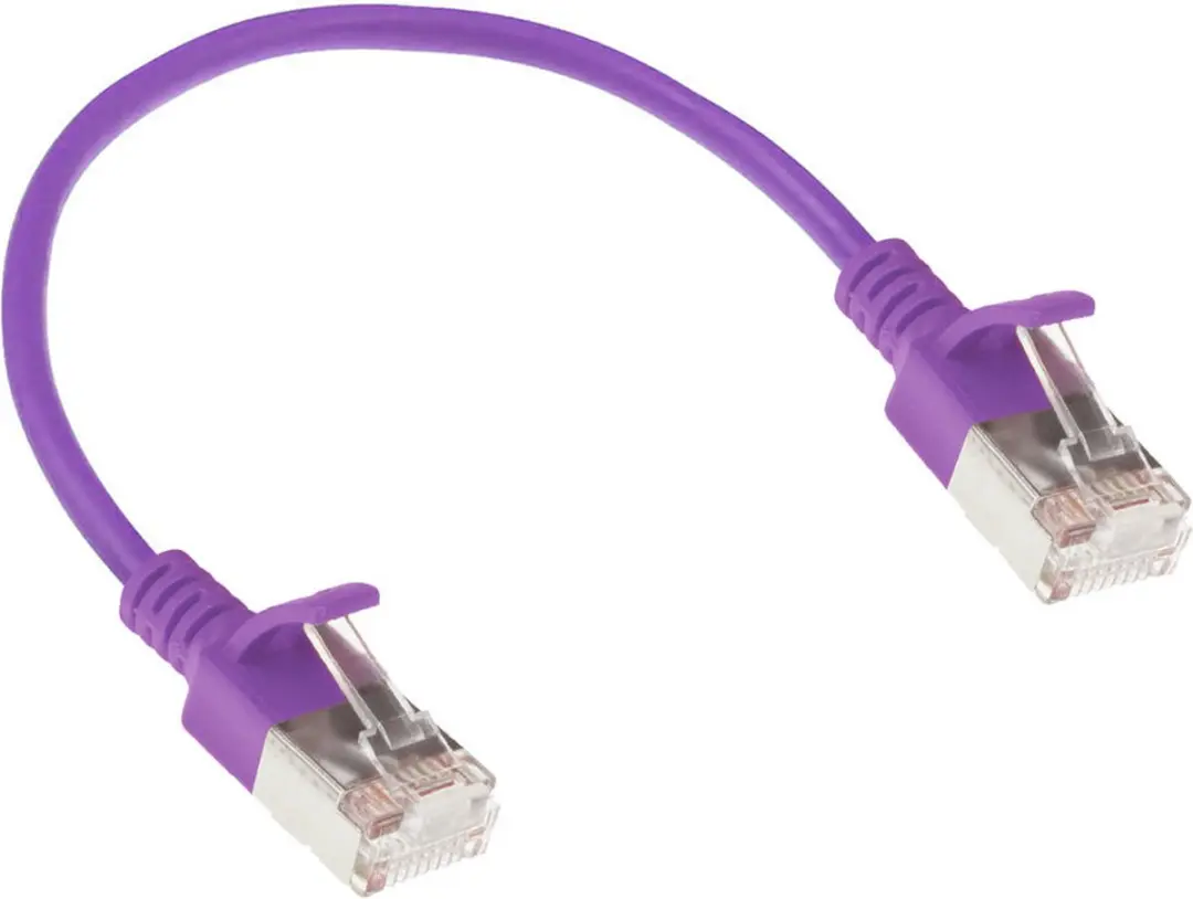 ACT Paarse LSZH U/FTP CAT6A Patchkabel 0,5m - Snagless