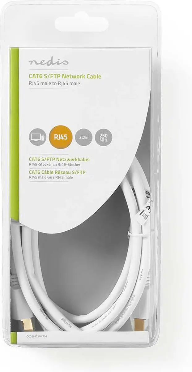 Nedis CAT6 Netwerkkabel CCGB85221WT20 - 2m - Wit