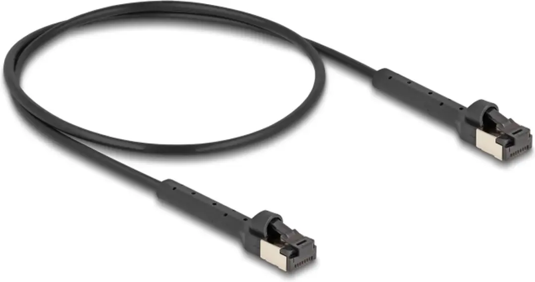 Delock RJ45 Cat.6A U/FTP Gehoekte Kabel 0,5m - Zwart