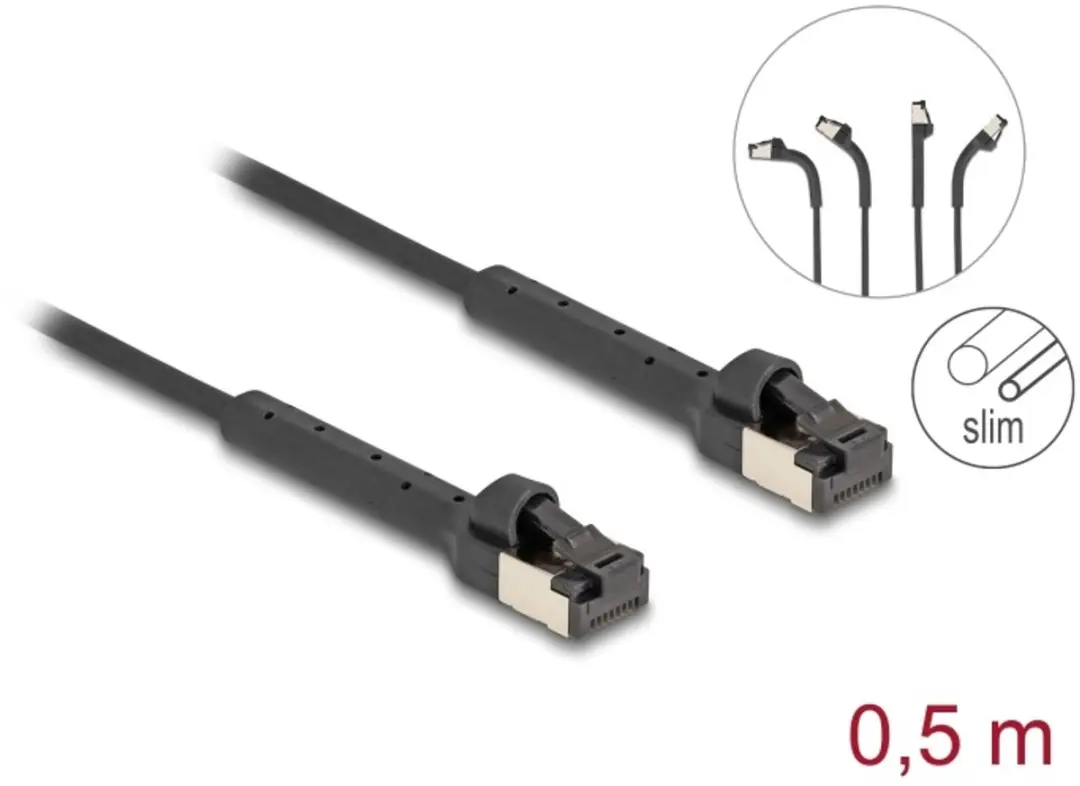 Delock RJ45 Cat.6A U/FTP Gehoekte Kabel 0,5m