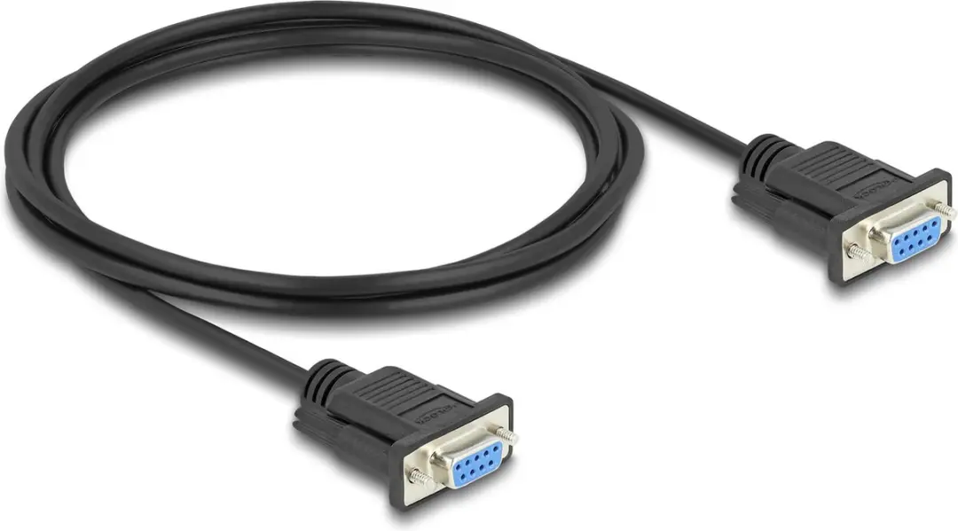 Delock RS-232 D-Sub9 Female-Female Kabel 2m - Zwart