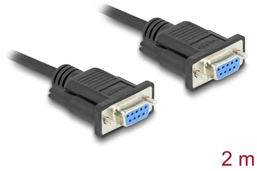 Delock RS-232 D-Sub9 Female-Female Kabel 2m - Zwart