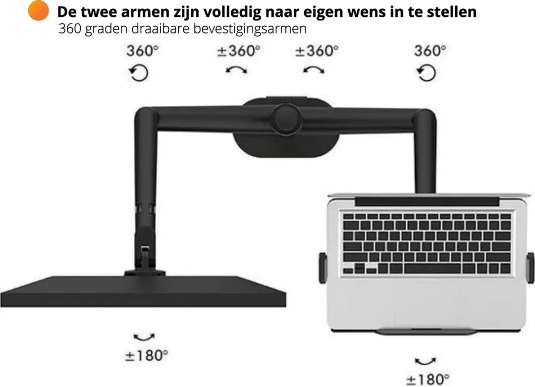 R2B Monitorbeugel - 2 Schermen 10-27" - Zilver