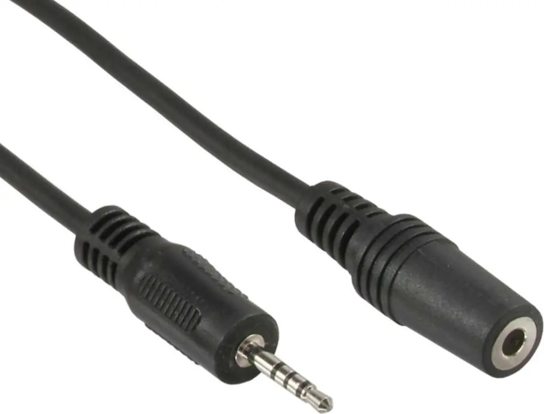 InLine 2,5mm Jack naar 3,5mm Jack Kabel - 2m - Zwart