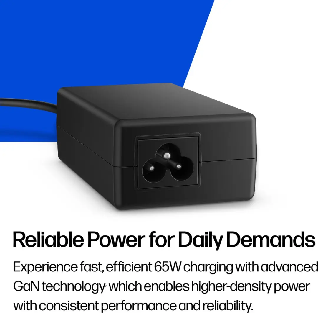 HP 65W GaN USB-C LC Power Adapter D37B7AA#ABB - Zwart