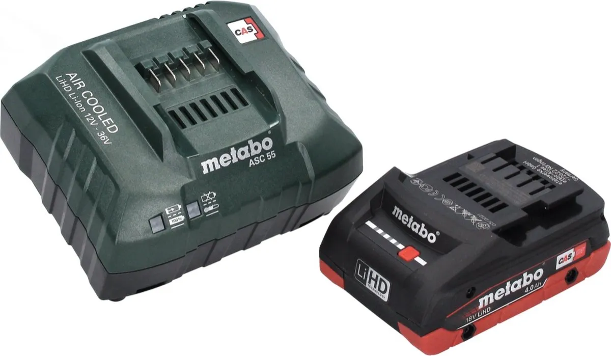 Metabo W 18 LT BL 11-125 Accu Haakse Slijper 125mm - 4.0Ah - MetaBOX - afbeelding 3 van 5