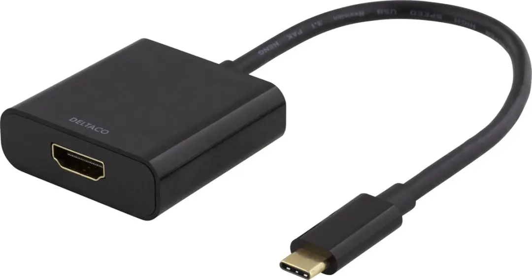 Deltaco USBC-HDMI8 USB-C naar HDMI Adapter 4K - 30Hz - Zwart