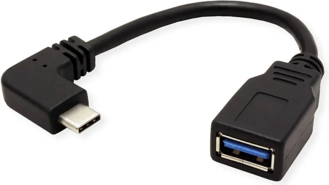 Roline USB 3.2 Gen1 USB-C naar USB-A Kabel 0,15m - Zwart