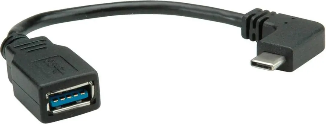 Roline USB 3.2 Gen1 USB-C naar USB-A Kabel 0,15m - Zwart