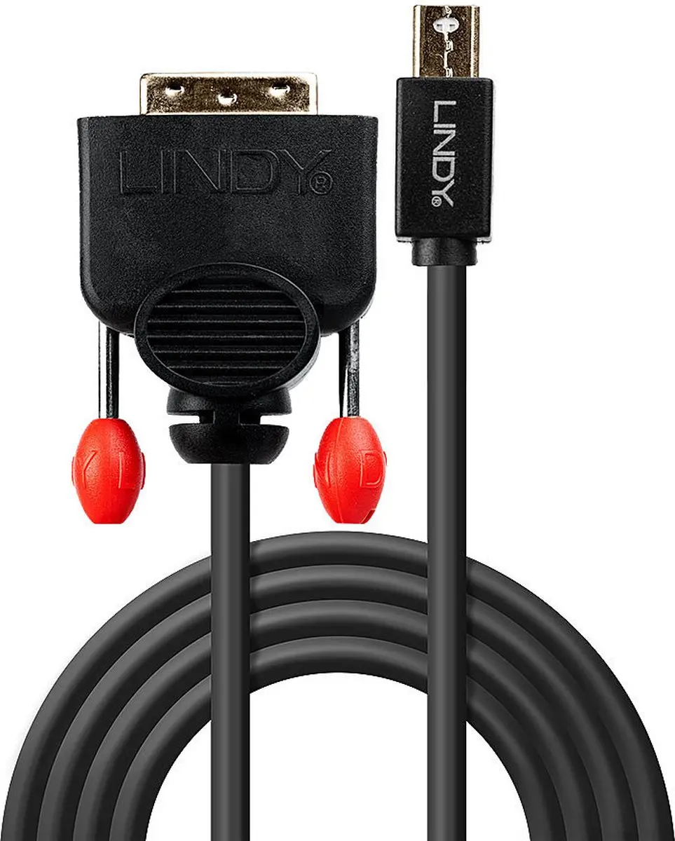 Lindy 41953 Mini DisplayPort naar DVI-D Adapterkabel - Zwart