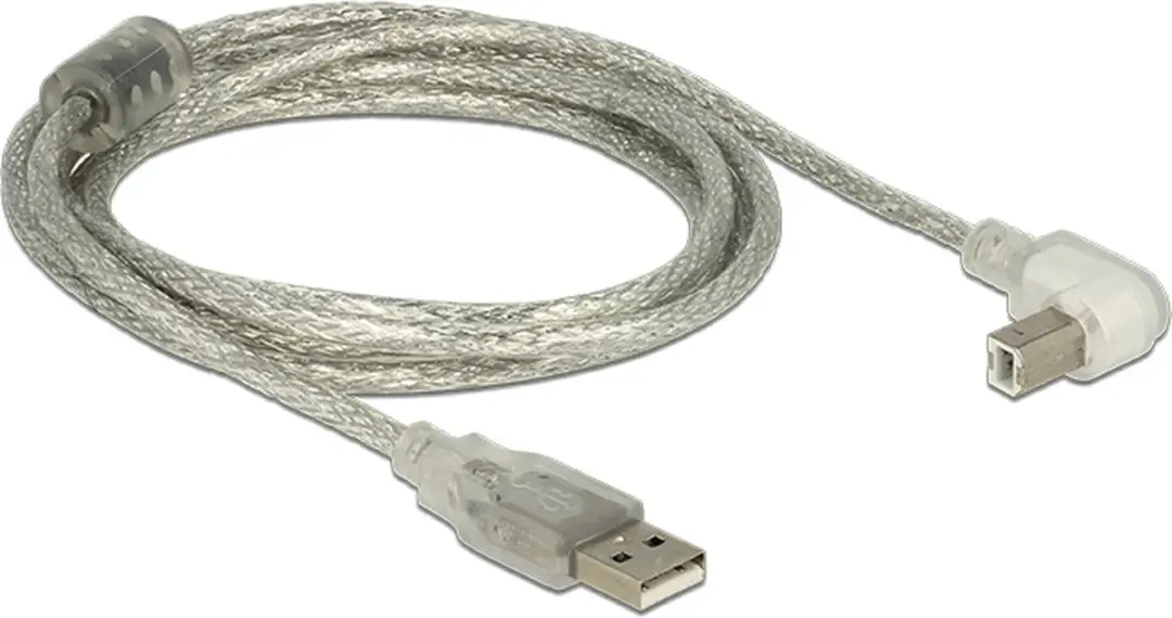 Delock USB 2.0 Kabel A-male naar B-male 2m - Zilver/Transparant