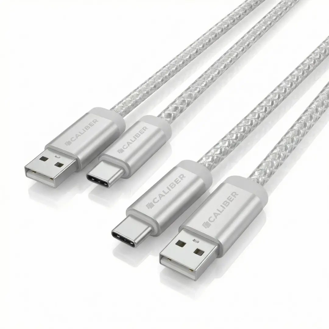 Caliber CL-UC-2PACK USB-C Kabel - 2 Stuks - Zwart/Grijs