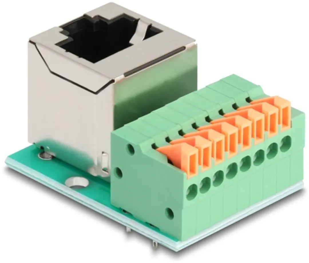 Delock RJ45 90° Terminal Block - Cat.5e - Groen/Zilver