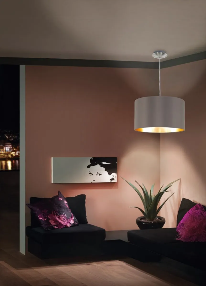 Eglo Maserlo Hanglamp - Ø38cm - Cappuccino/Goud