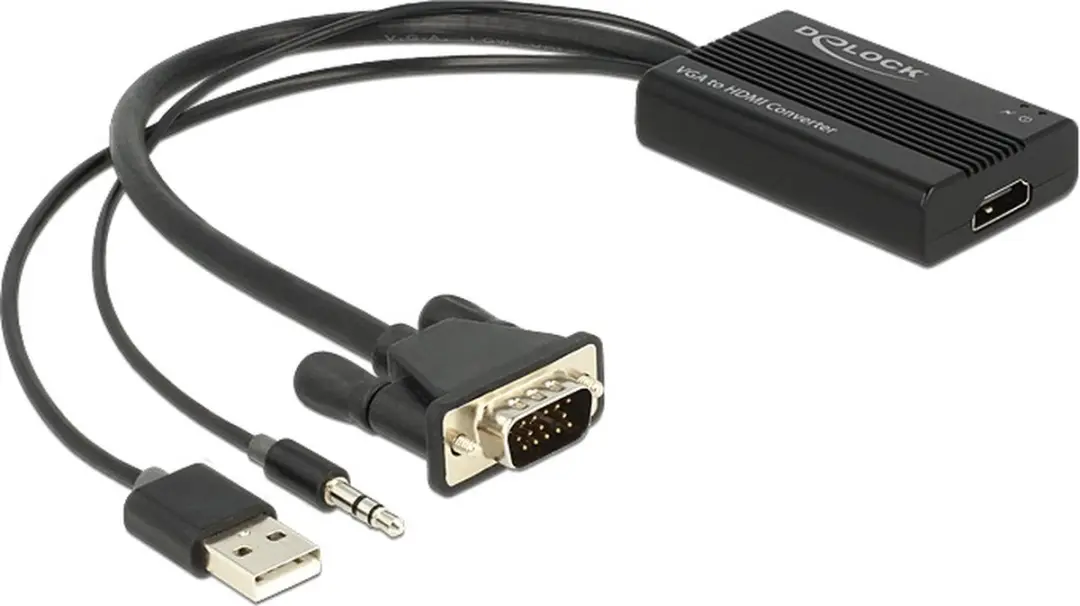 Delock VGA + 3,5mm Jack naar HDMI Adapter 0,25m