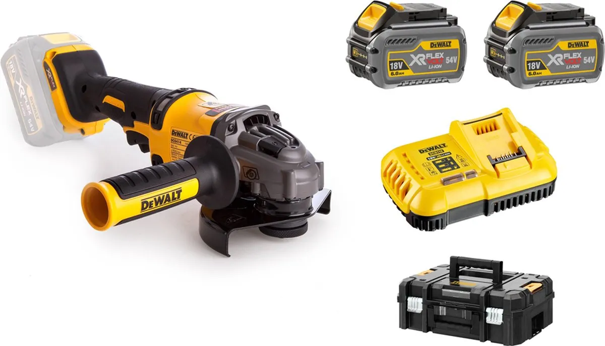 DeWalt 54V XR DCG414T2 Haakse Slijper - 2x 6000mAh Accu