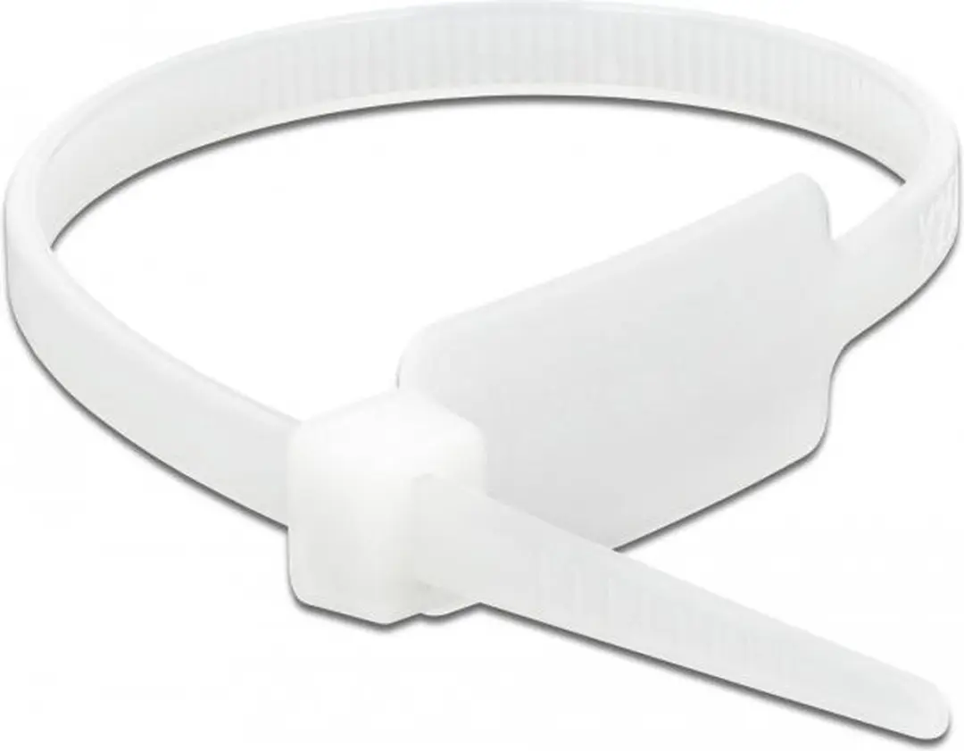 Delock Kabelbinders met Label 190x4.8mm Wit - 10 Stuks