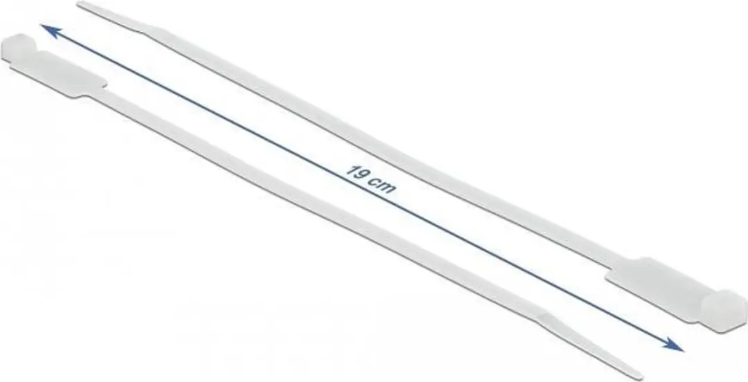 Delock Kabelbinders met Label 190x4.8mm Wit - 10 Stuks