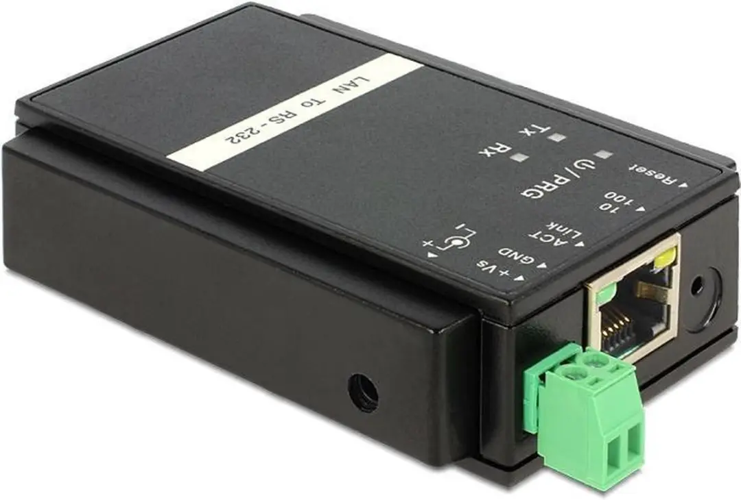 Delock Ethernet naar RS-232 Converter 62504 - Zwart