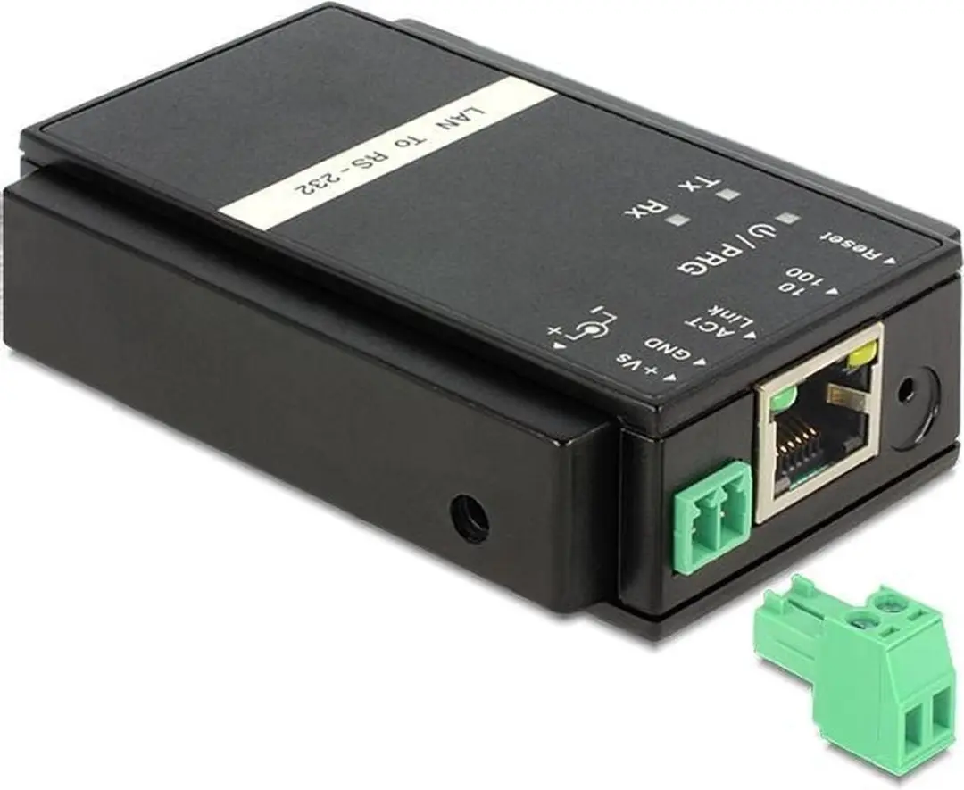 Delock Ethernet naar RS-232 Converter 62504 - Zwart
