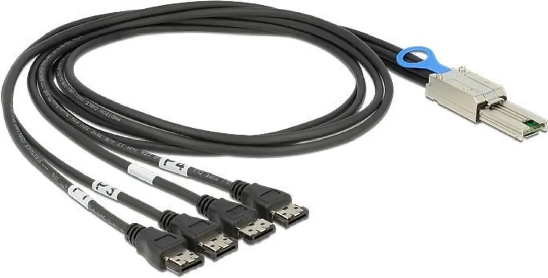 Delock Mini-SAS SFF-8088 naar 4x eSATA Kabel