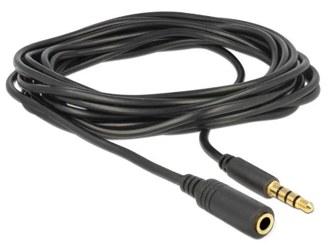 Delock 3,5mm Jack 4-polig Audio/Video Verlengkabel AWG24 - 3m - Zwart