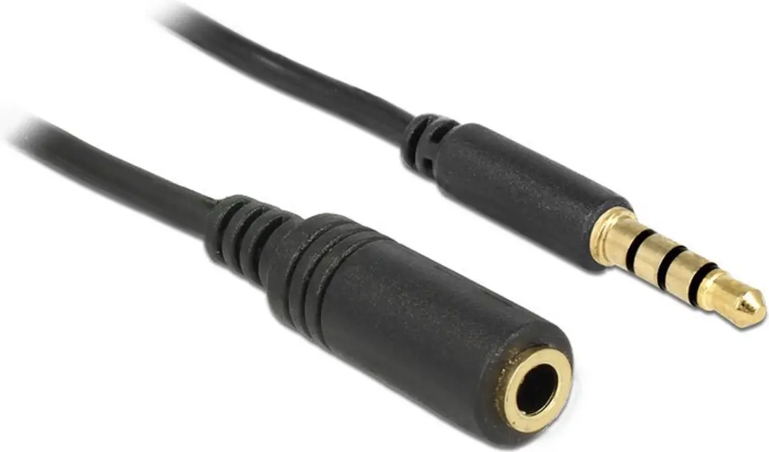 Delock 3,5mm Jack 4-polig Audio/Video Verlengkabel AWG24 - 3m - Zwart