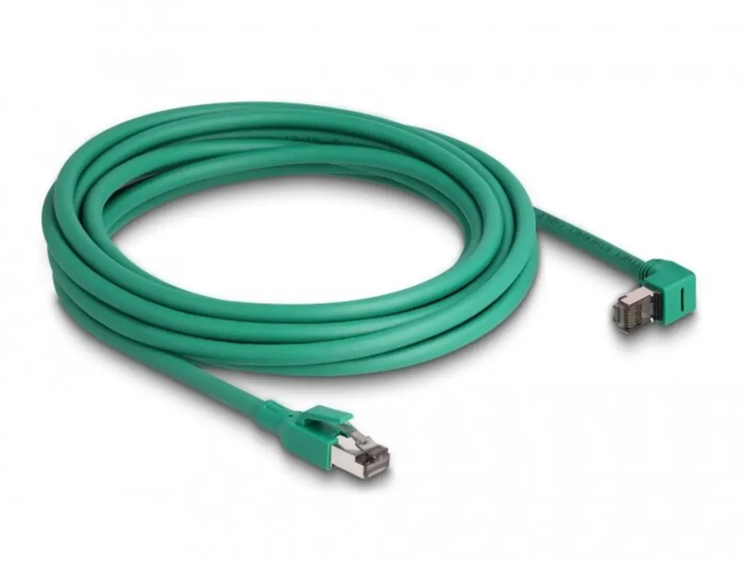 Delock PROFINET SF/UTP RJ45 Kabel 5m - 90° Groene hoek