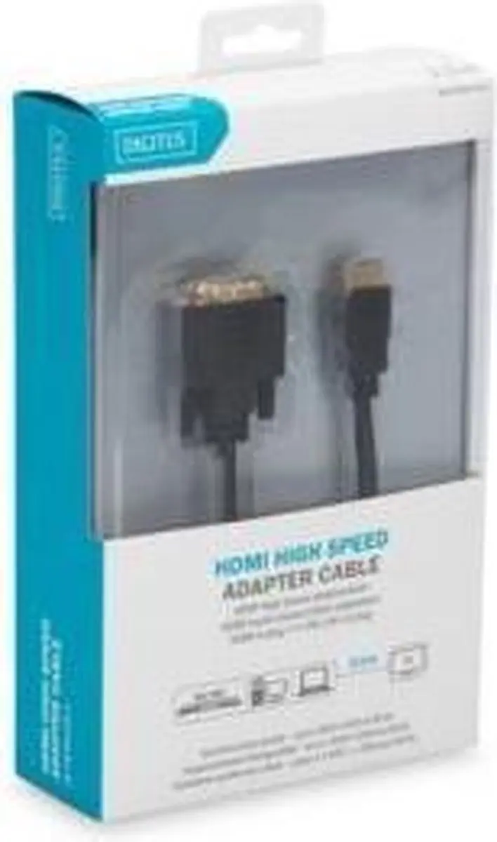 Digitus DB-330300-020-S HDMI naar DVI Adapterkabel 2m - Zwart