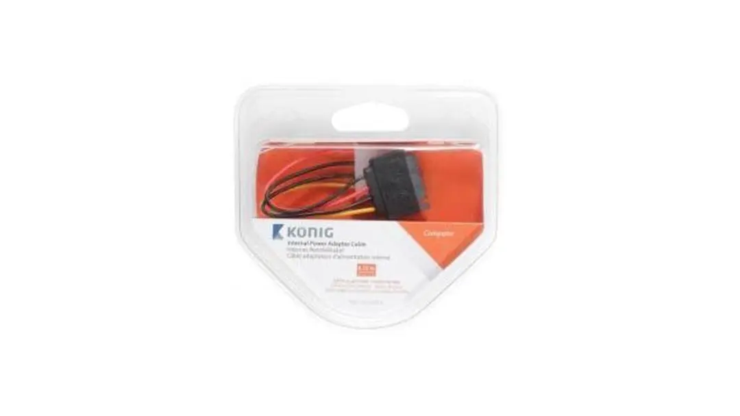 Konig SATA 15-Pins naar Molex Interne Stroomkabel 0.15m - Multicolor