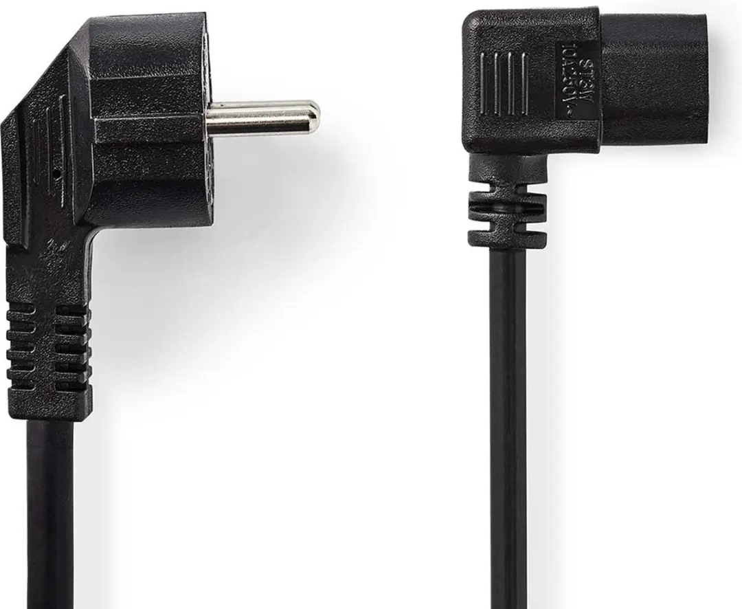 Nedis Stroomkabel Type F CEGL10020BK20 - Gehoekt - 2.00m - Zwart