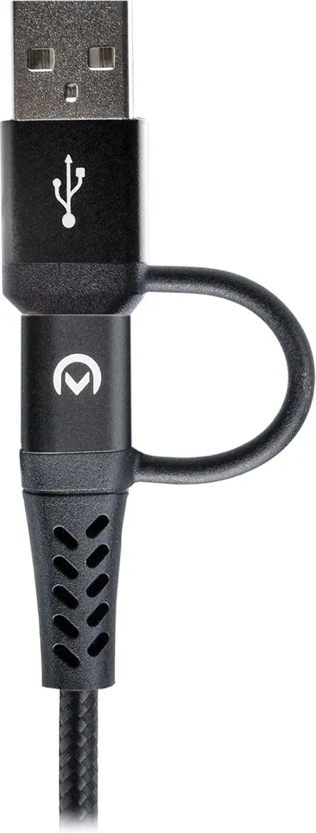 Mobilize 4in1 USB-A/USB-C naar Micro USB/USB-C Kabel 1.5m - Zwart