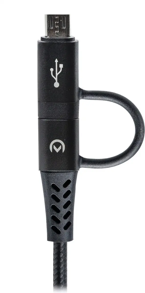 Mobilize 4in1 USB-A/USB-C naar Micro USB/USB-C Kabel 1.5m - Zwart
