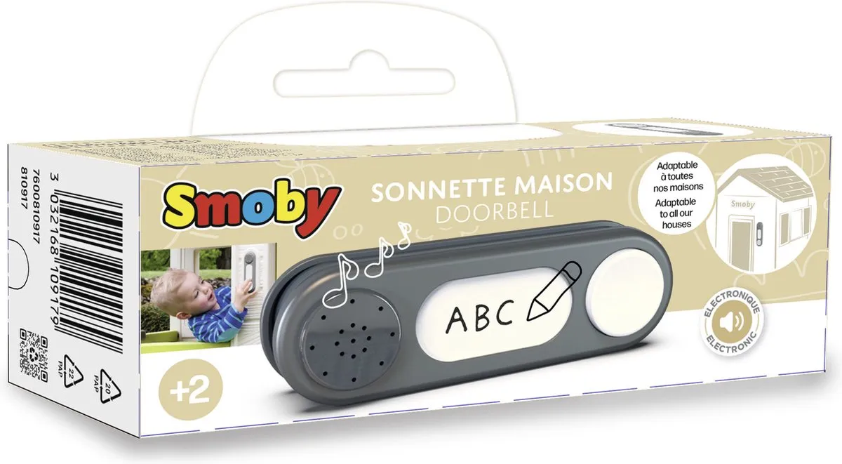Smoby Speelhuis Deurbel 7600810917 - Grijs/Wit - afbeelding 6 van 6