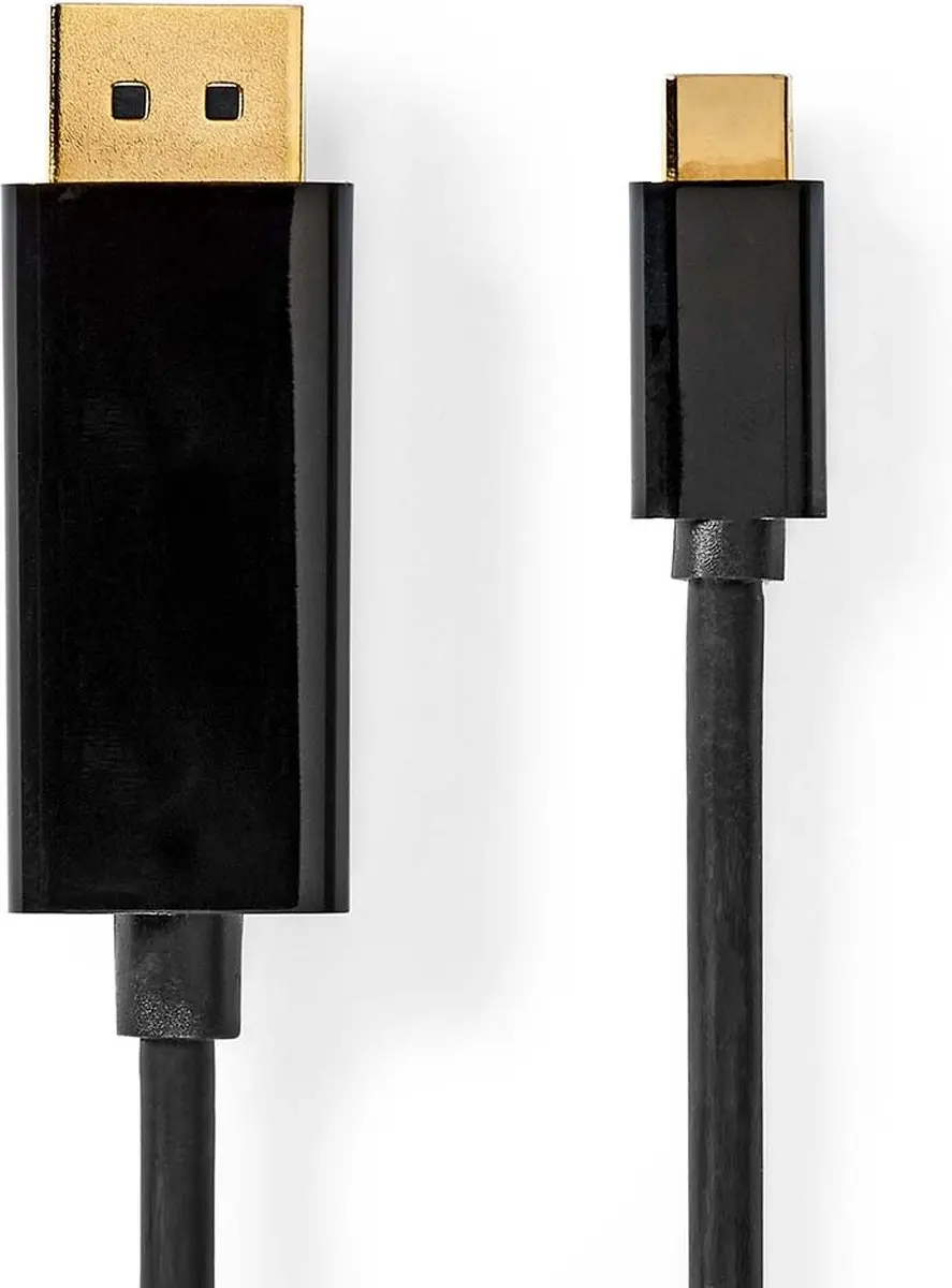 Nedis USB-C Adapter CCGB64352BK20 DisplayPort 4K@60Hz - 2m - Verguld - Zwart