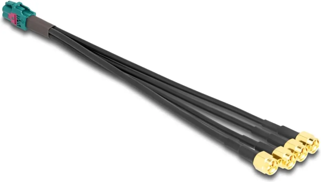 Delock Mini FAKRA Z Jack naar 4x SMA A-Type - Zwart