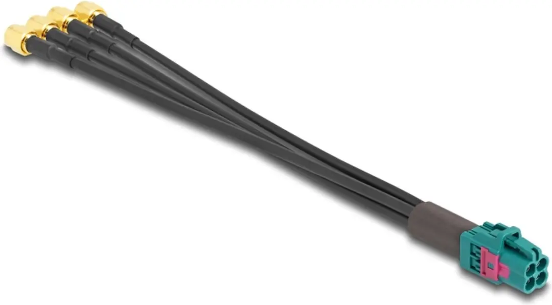 Delock Mini FAKRA Z Jack naar 4x SMA A-Type - Zwart