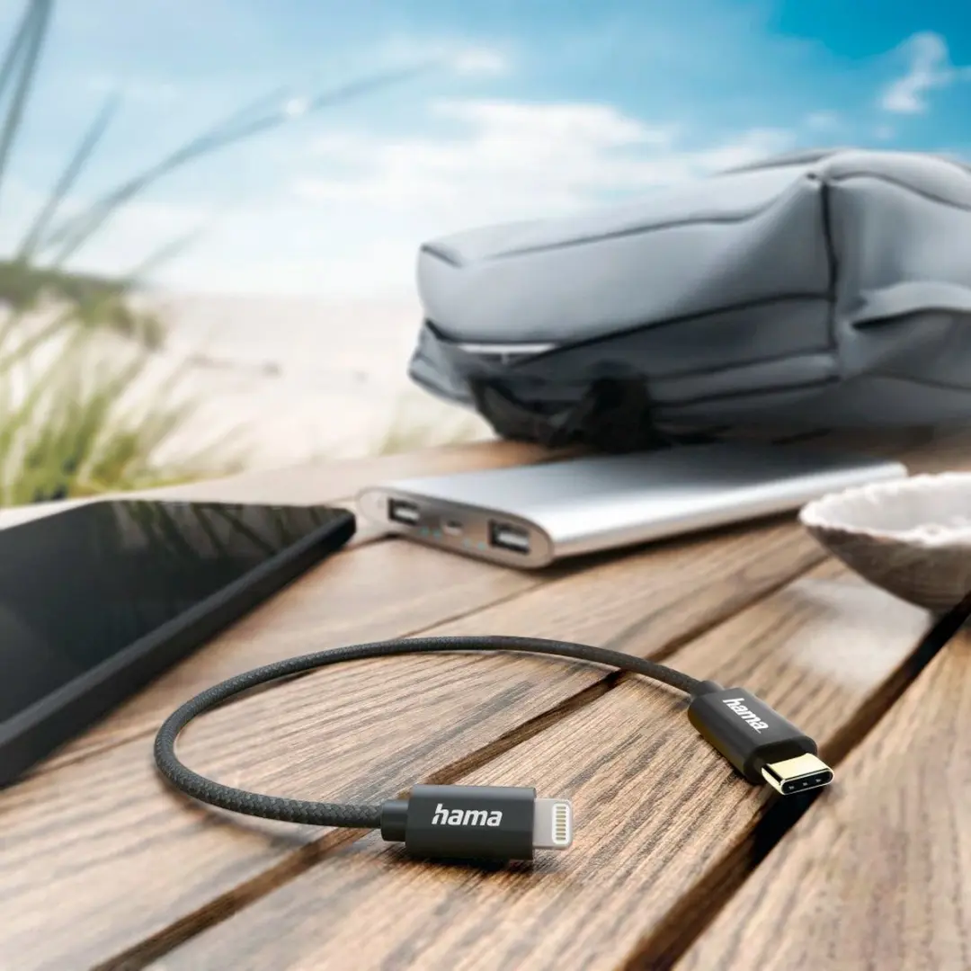 Hama USB-C naar Lightning Kabel 0,2m - Zwart